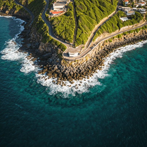 Vista aérea de la costa de Camuy